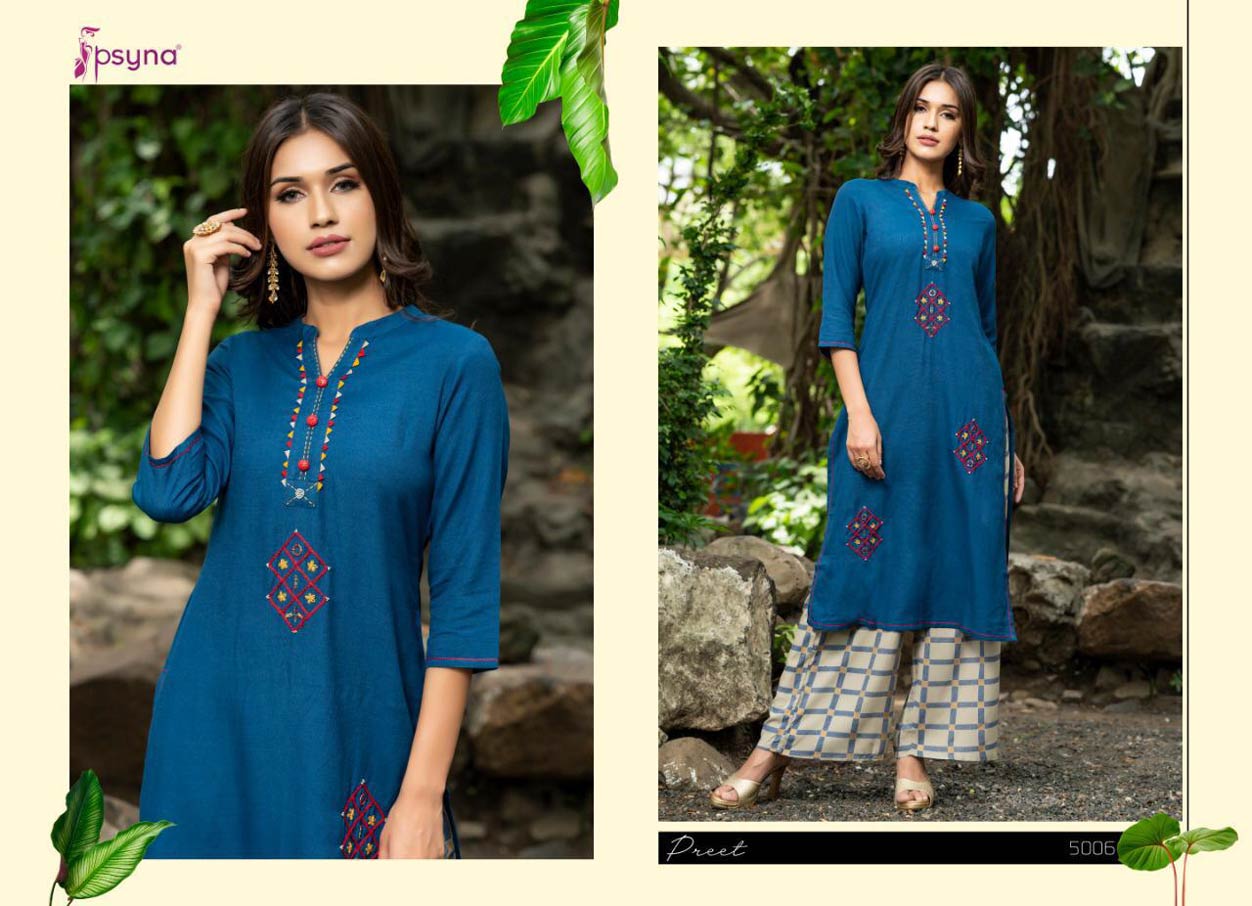 Preet Vol-4 Psyna Cotton Rayon Fancy Palazzo Kurti Sets Preet Vol-4 Psyna Cotton Rayon Fancy Palazzo Kurti Sets